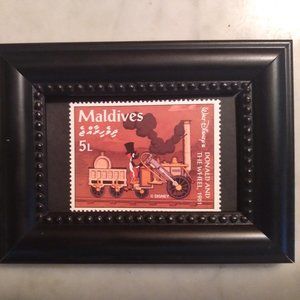 Framed Stamp Art -Donald & The Steam Locomotive